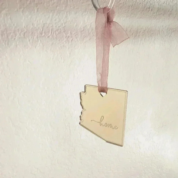 Arizona Home State Mirrored Ornament w/Ribbon - Picture 2 of 2